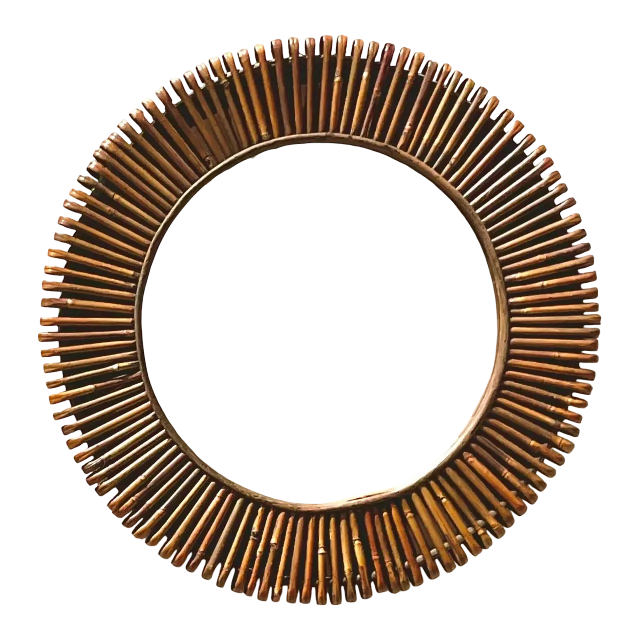 Vintage Coastal Wrapped Rattan Mirror