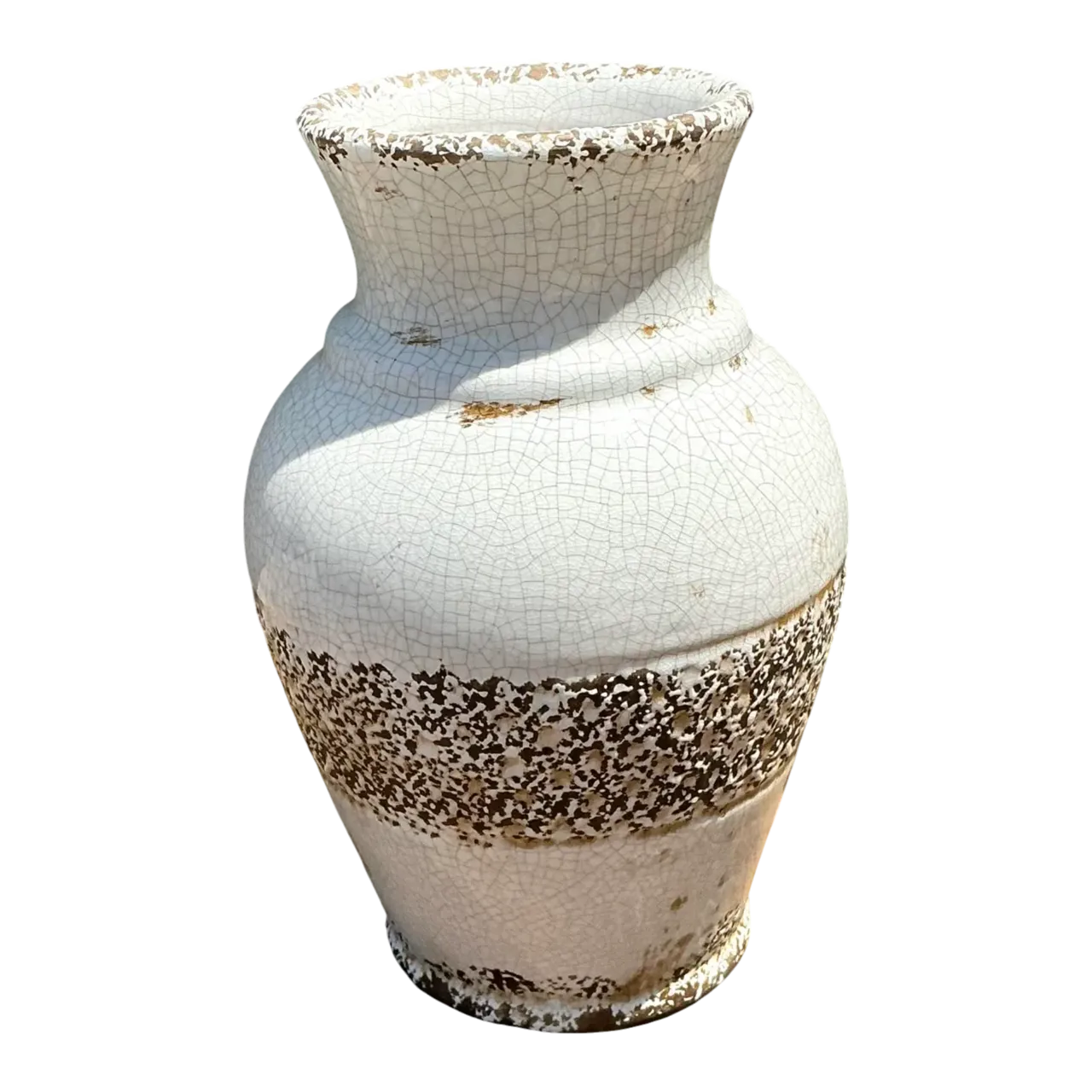 Vintage Crackle Glazed Ceramic Vase