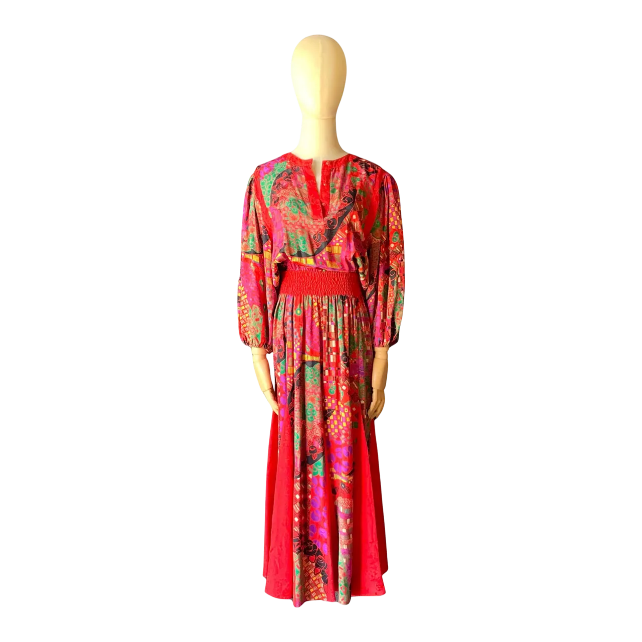 Vintage Diane Freis Silk Patterned Dress