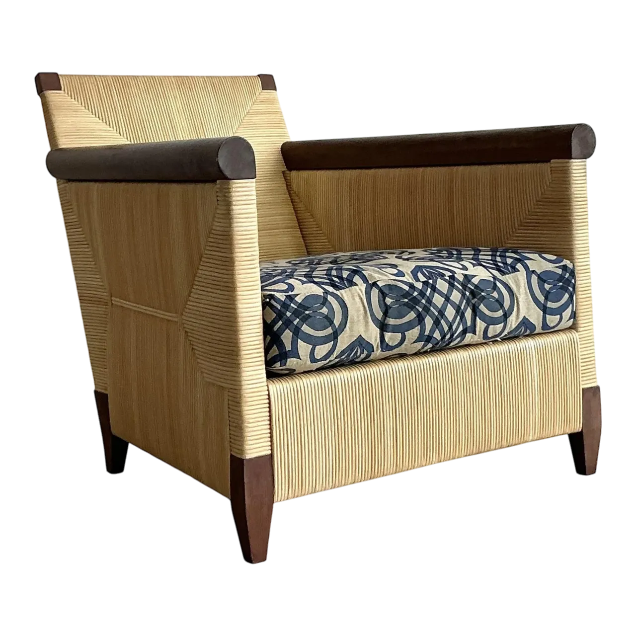 Vintage Donghia “Merbau” Woven Rattan Lounge Chair
