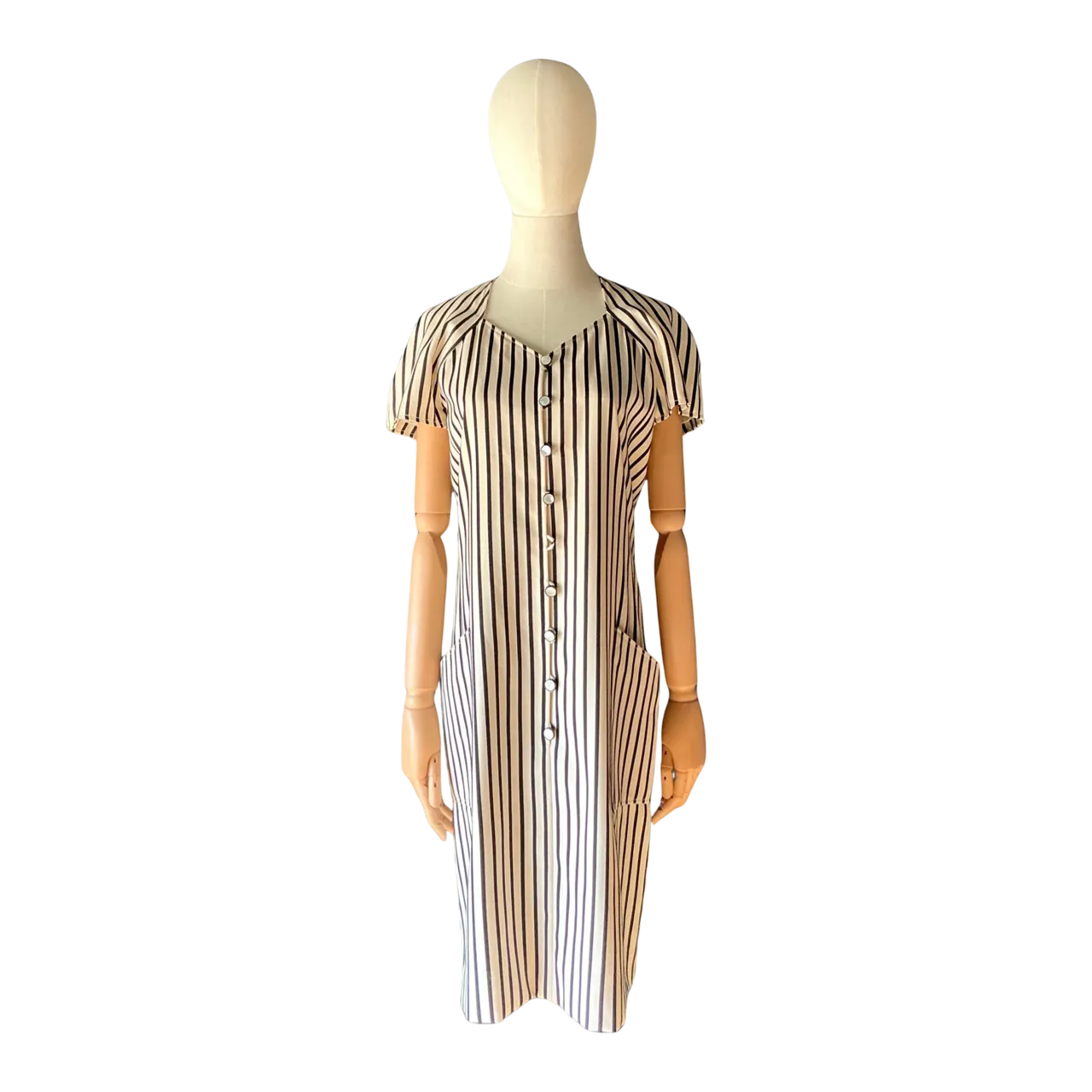 Vintage Emanuel Ungaro Black & White Stripe Dress