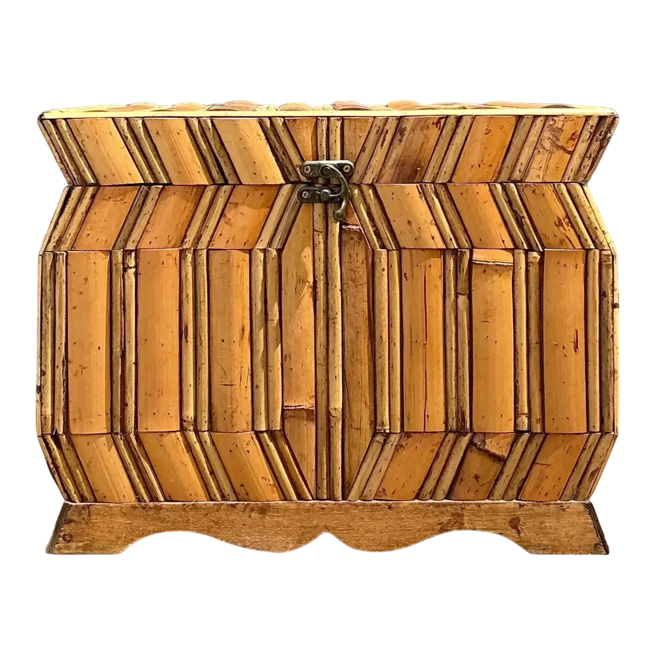 Vintage Faceted Rattan Box