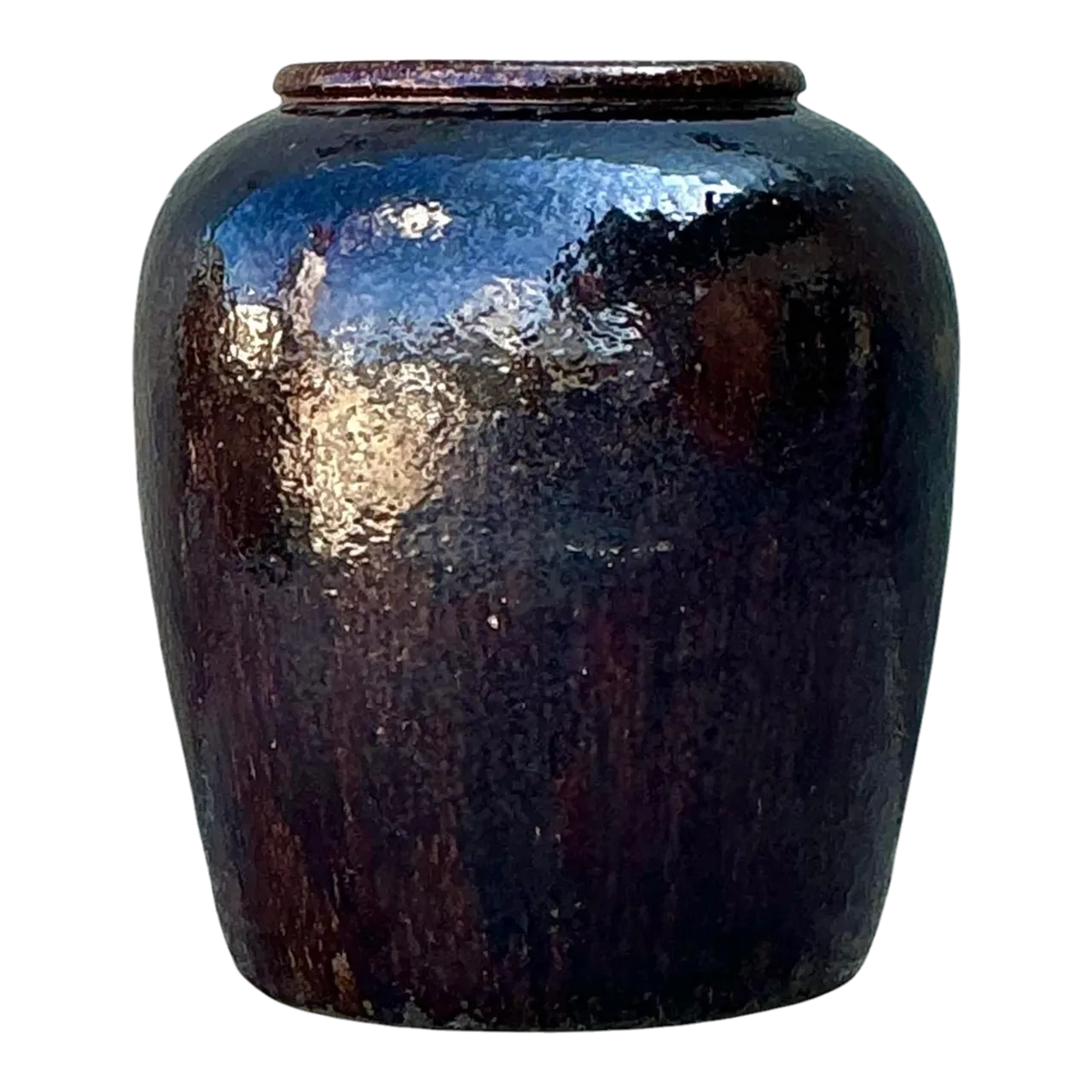 Vintage Glazed Ceramic Martaban Urn