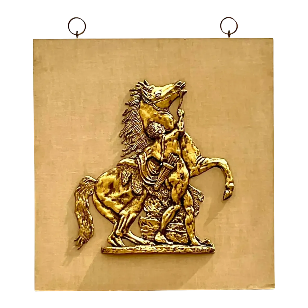 Vintage Grand Tour Gladiator and Horse Fiberglass Relief