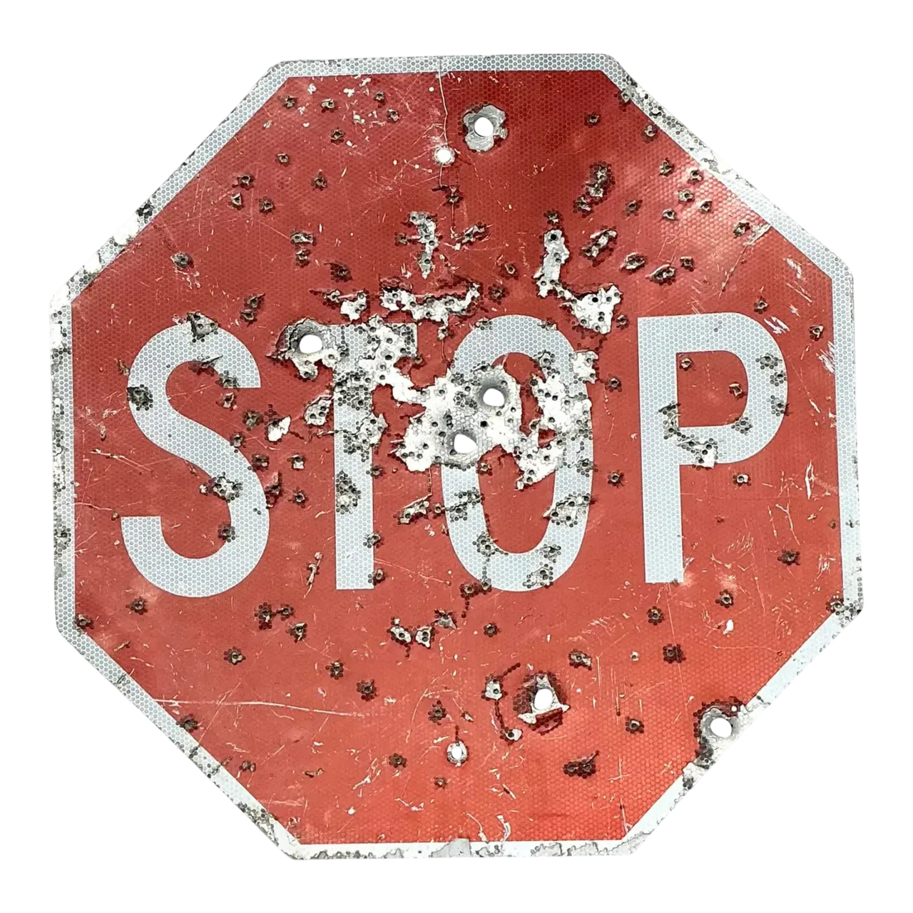 Vintage Gunshot Stop Sign