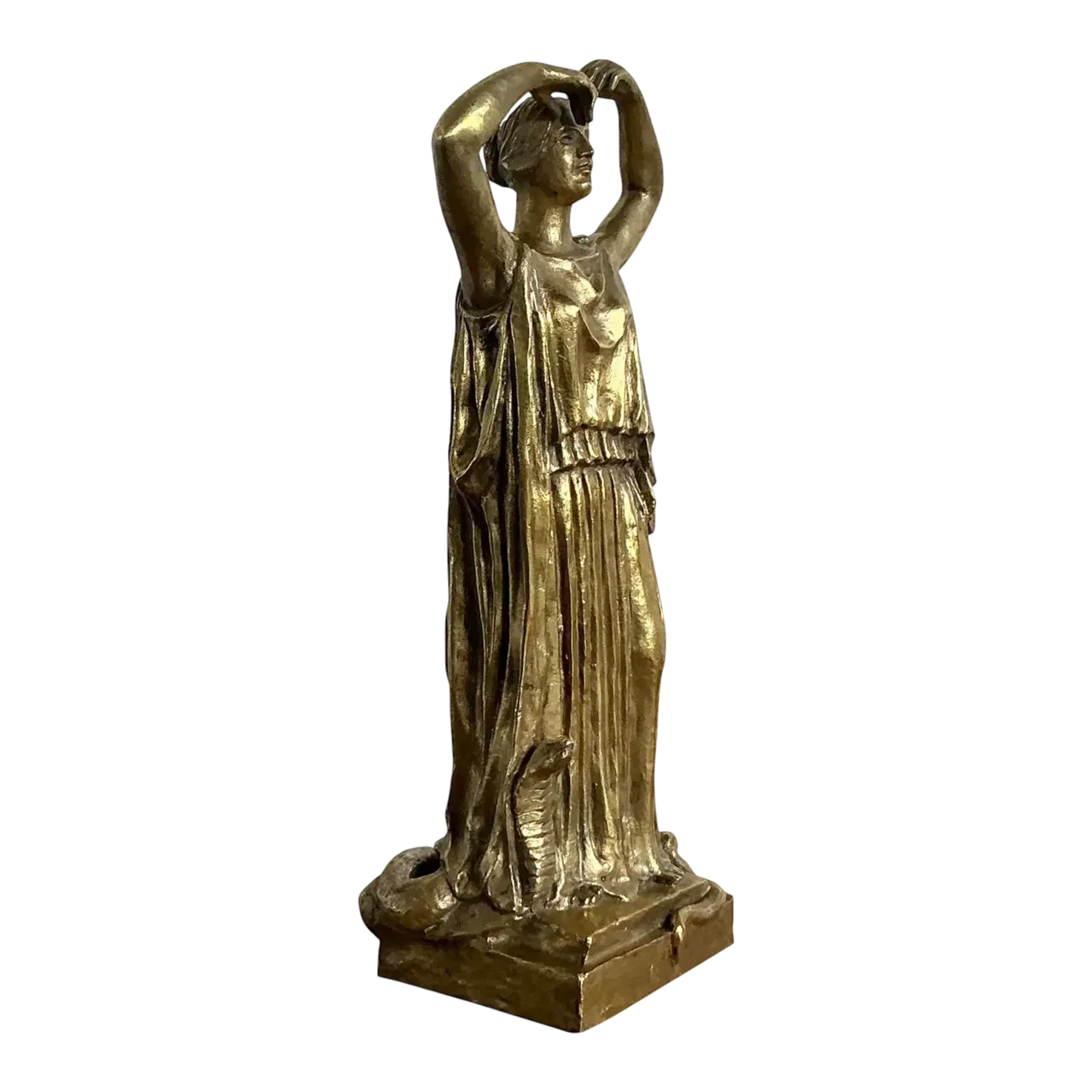 Vintage Italian 19th Century Polished Bronze of Peplophoros