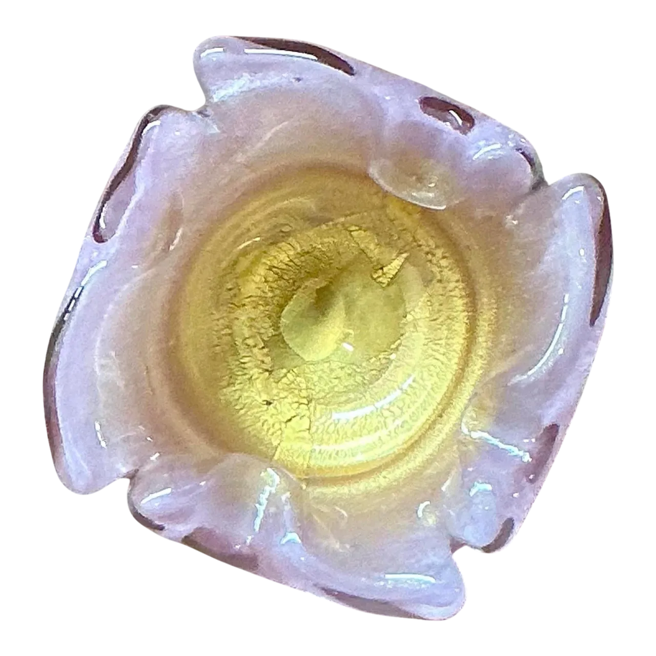 Vintage Italian Art Glass Bowl After Murano - Glass, 4.5W x 2H