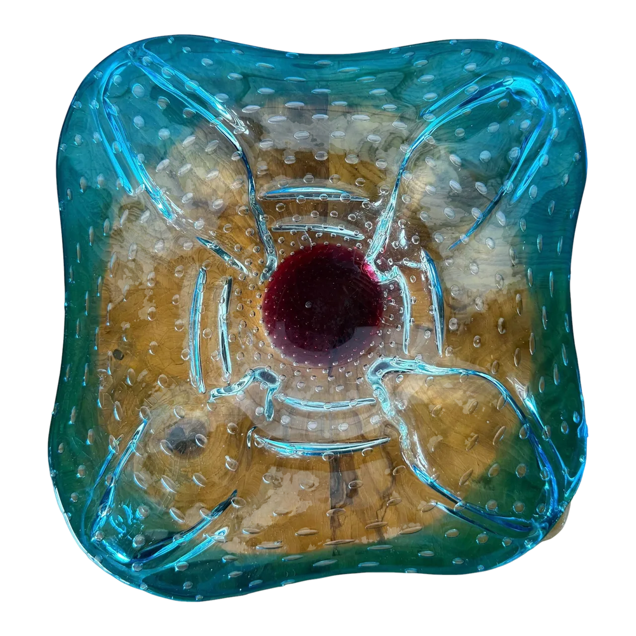 Vintage Italian Art Glass Tray After Murano