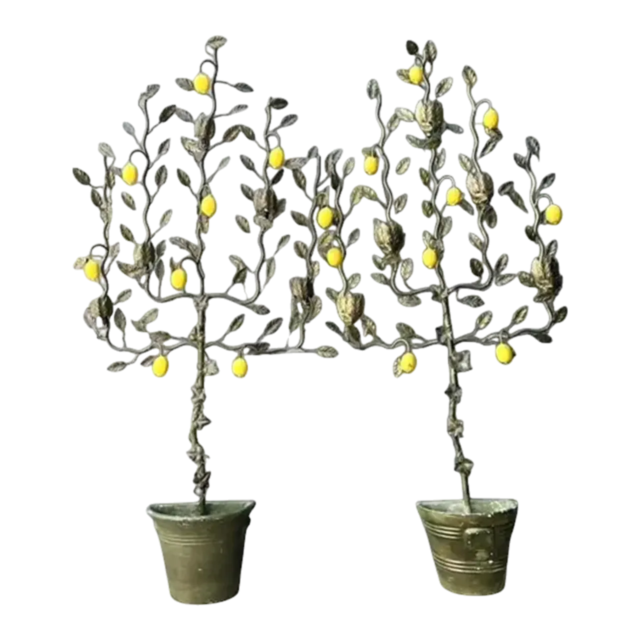 Vintage Italian Lemon Tole Tree Lights - A Pair