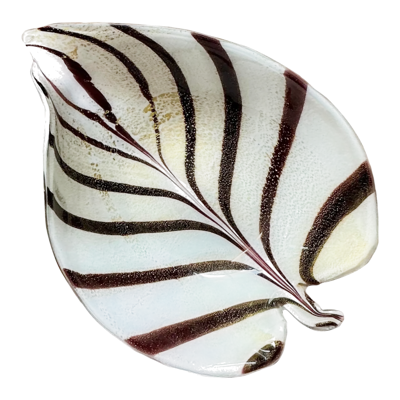 Vintage Italian Striped Glass Bowl After Murano
