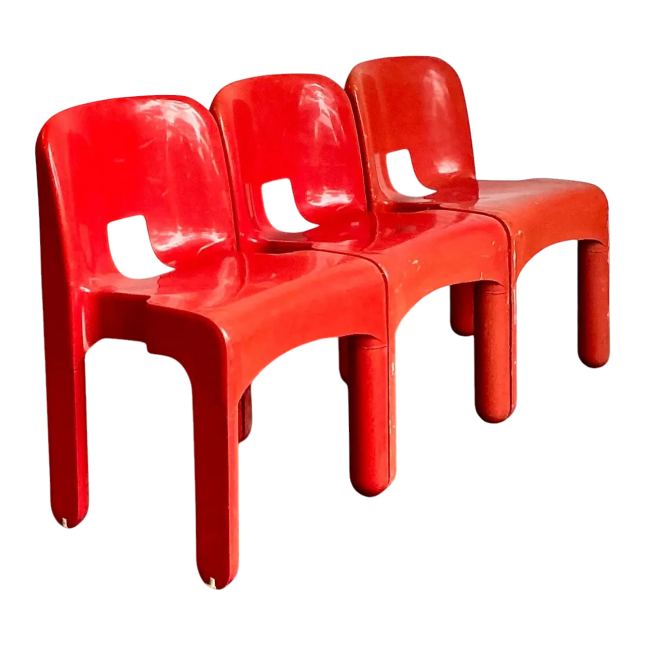 Vintage Joe Colombo Molded Resin Chairs - Set of Three