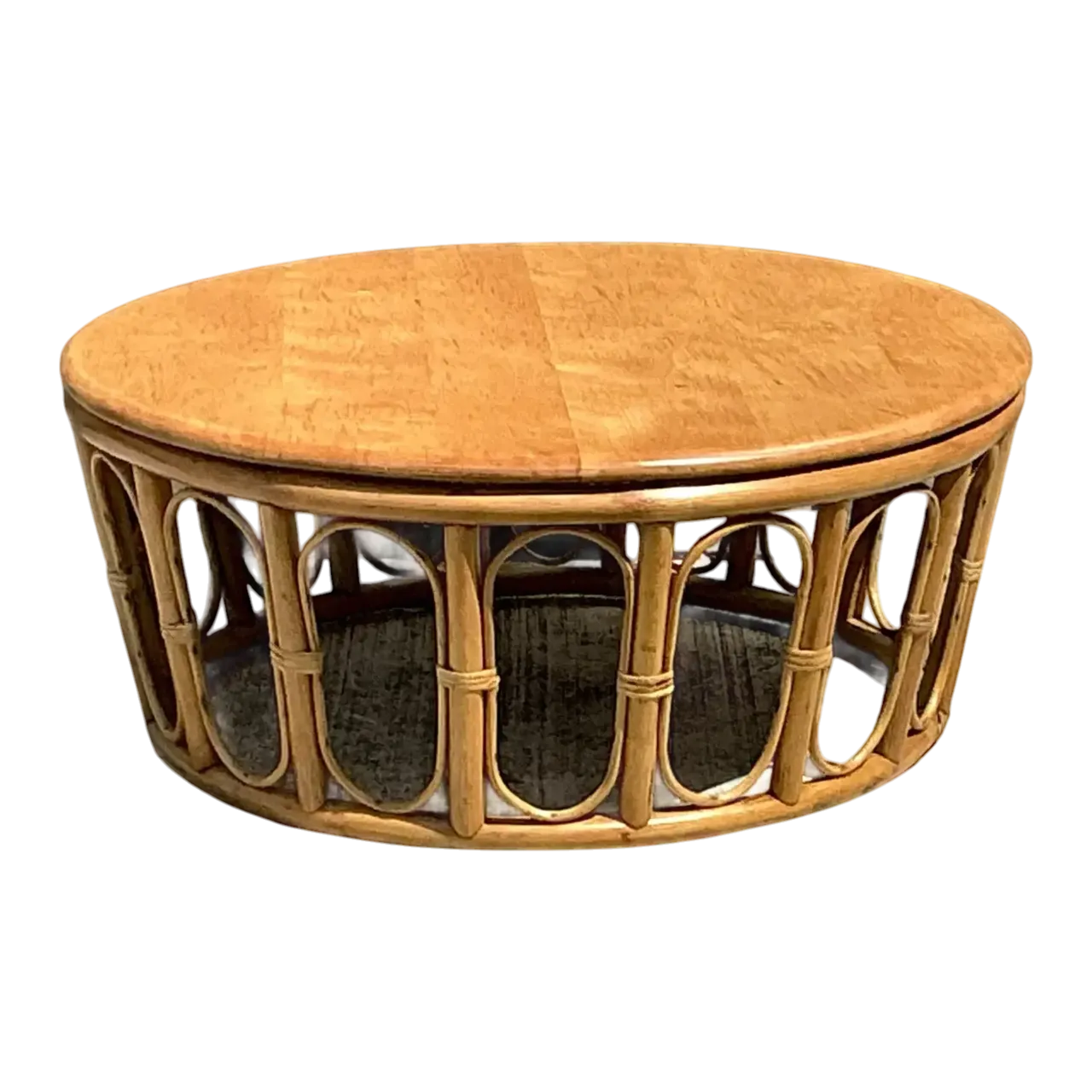 Vintage Looped Rattan Coffee Table