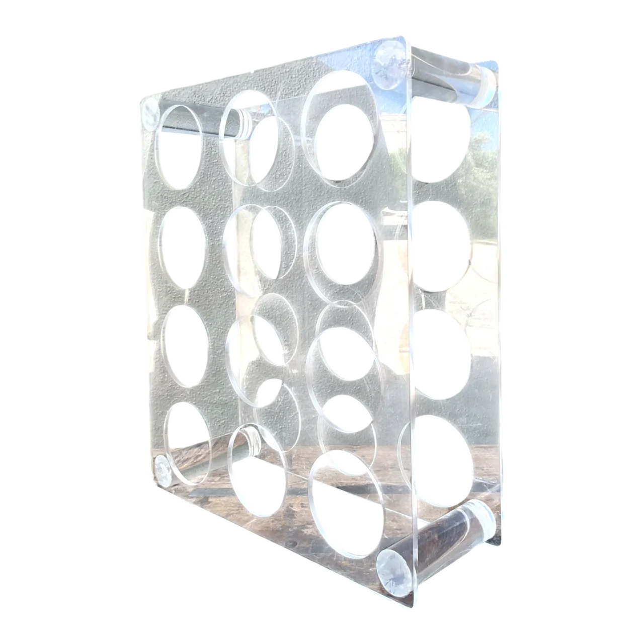 Vintage Lucite Wine Rack