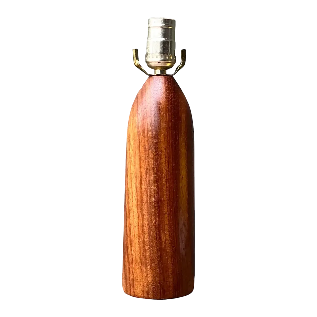 Vintage MCM Danish Wood Bullet Lamp