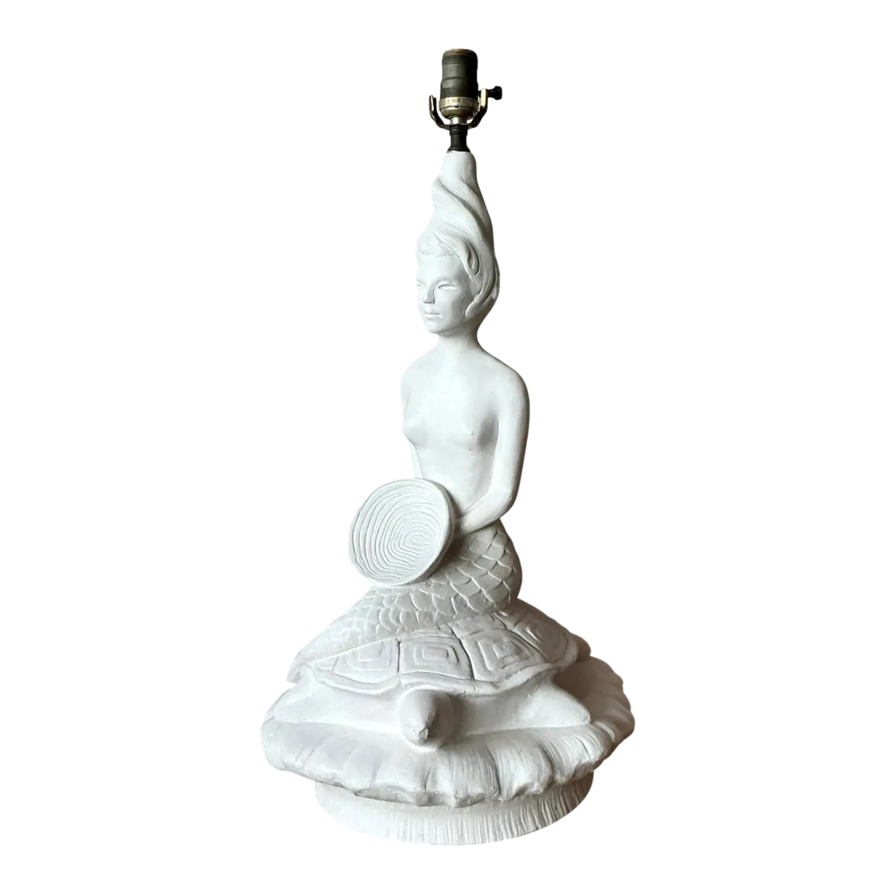 Vintage MCM Plaster Mermaid Lamp