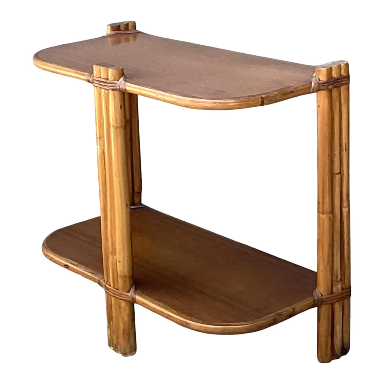 Vintage MCM Rattan Side Table