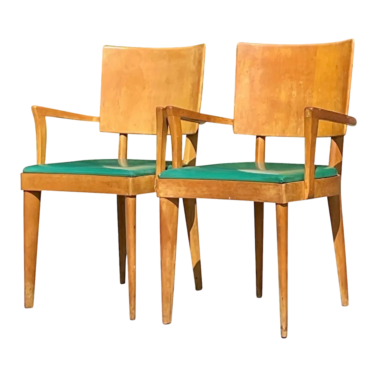 Vintage Mid-Century Modern Heywood Wakefield "Missoula" Arm Chairs - a Pair
