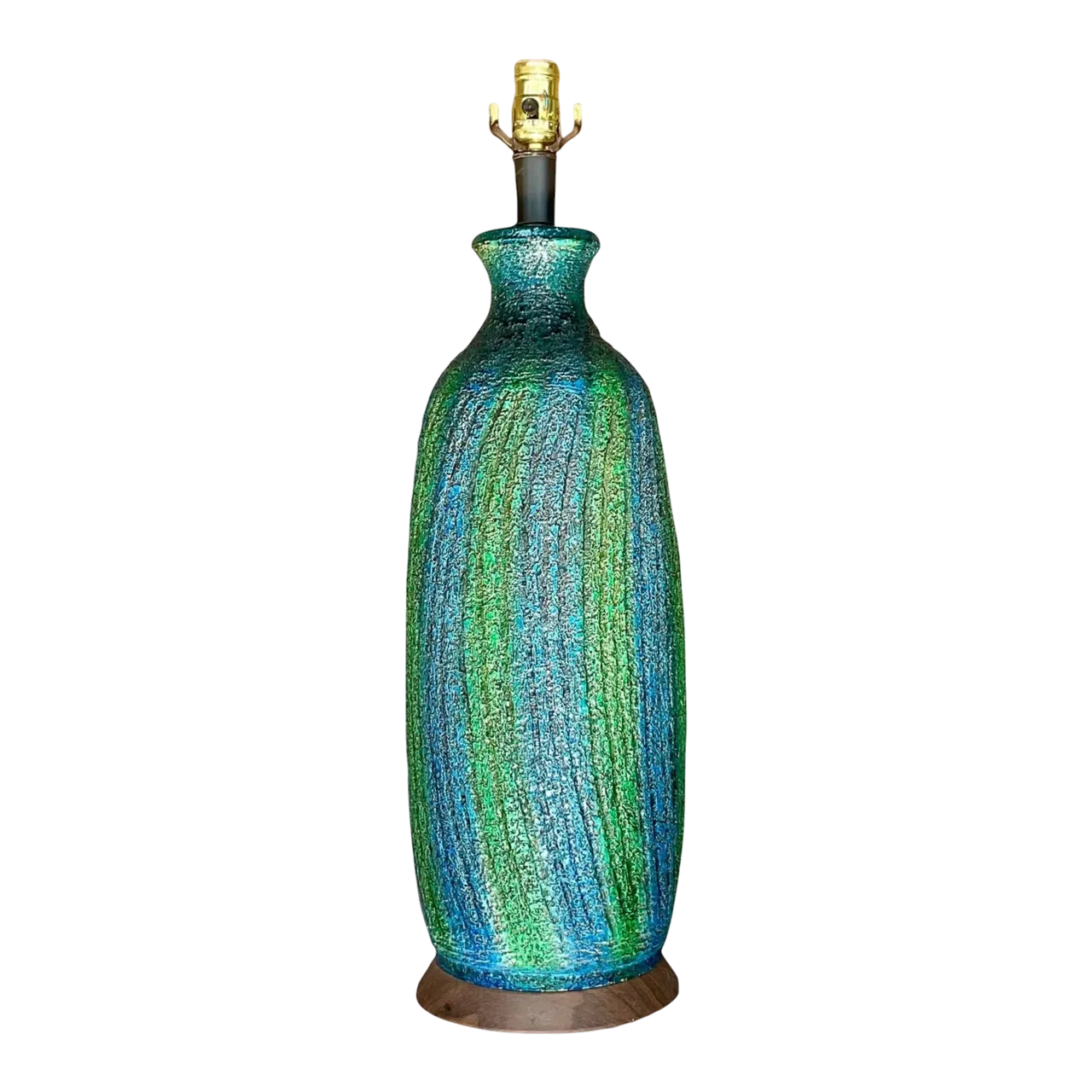Vintage Midcentury Textured Stripe Table Lamp