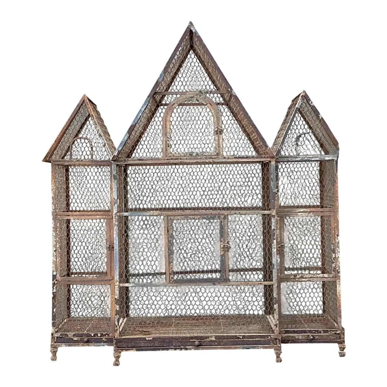 Vintage Monumental Architectural Wire Birdhouse