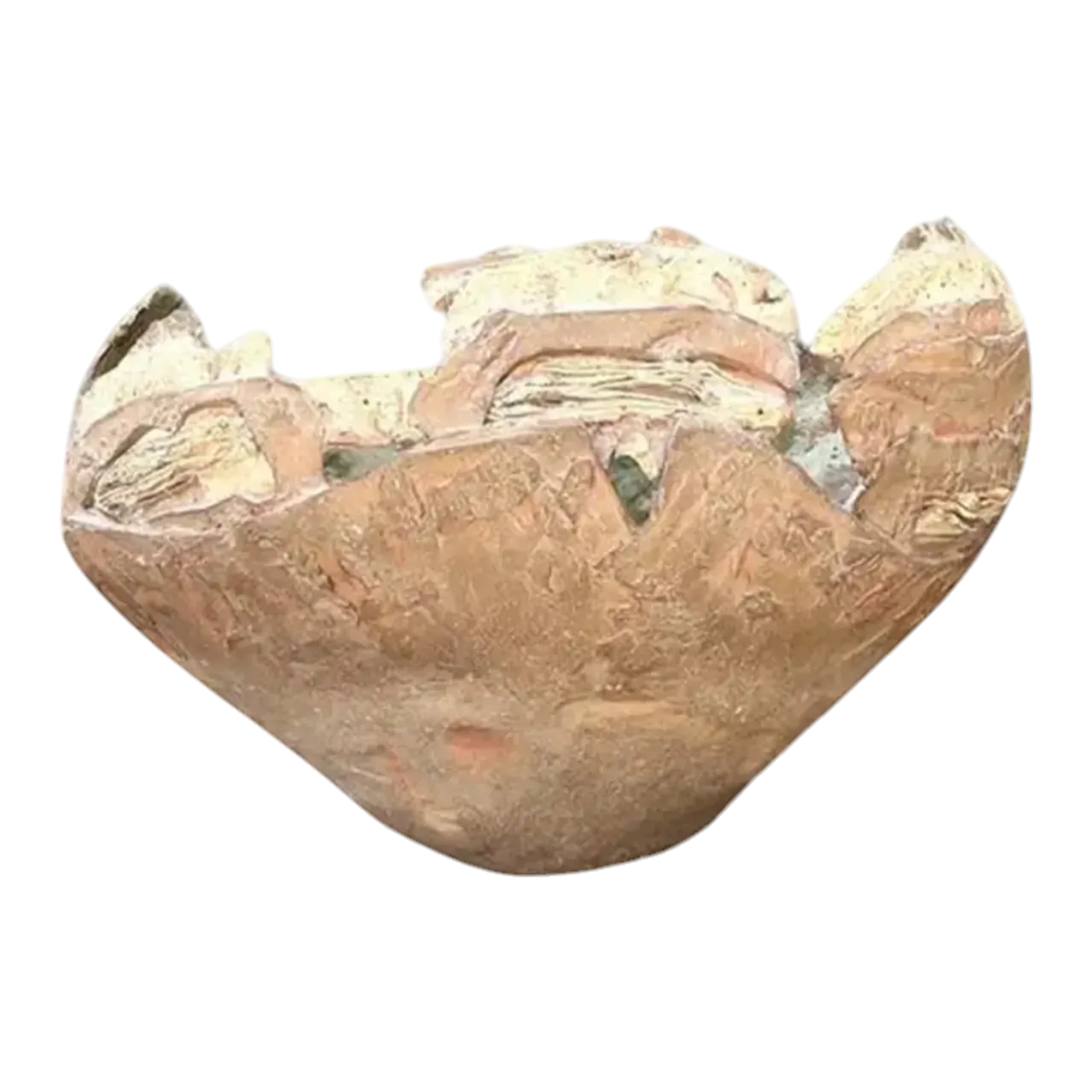 Vintage Monumental Original Slab Built Studio Pottery Bowl