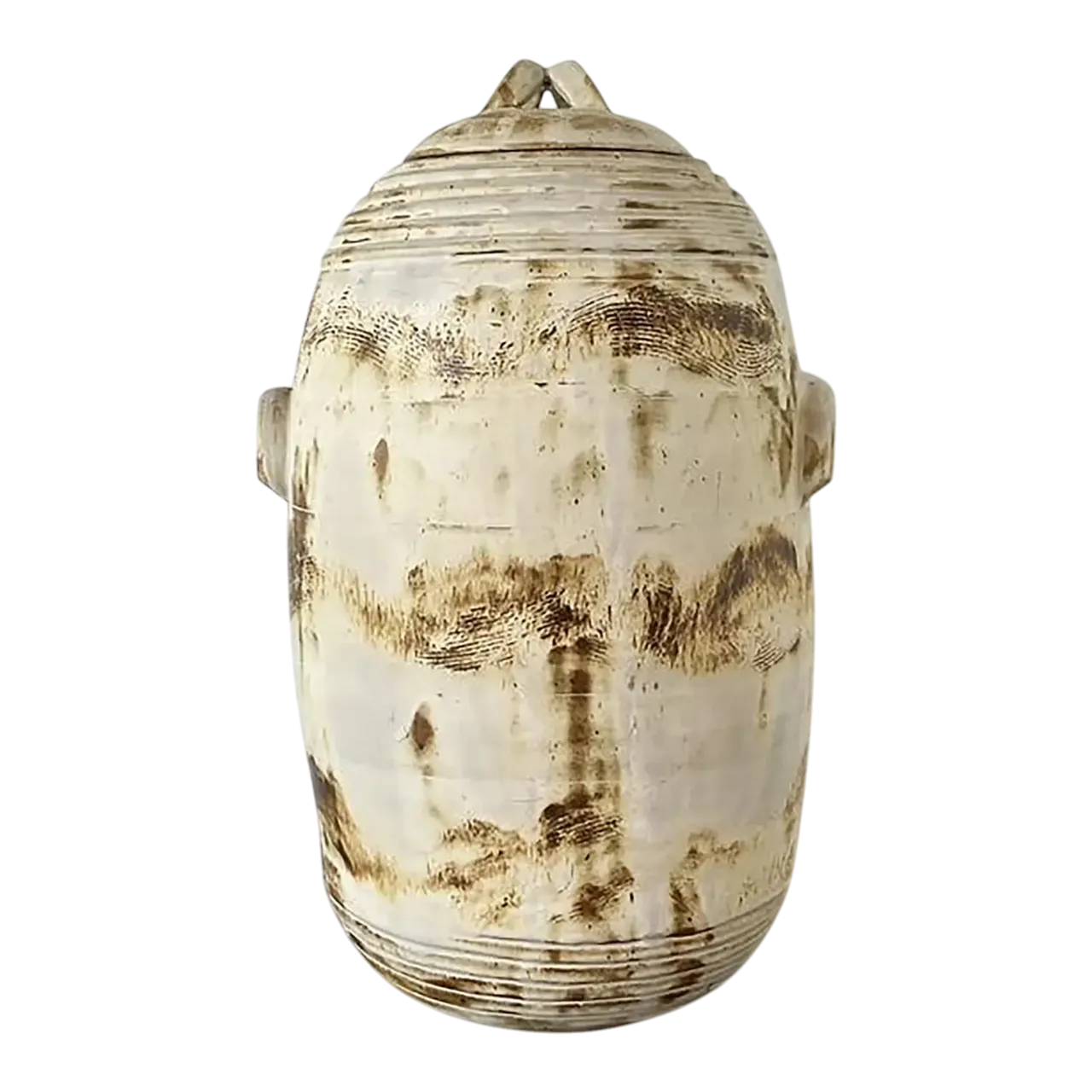 Vintage Original Monumental Studio Pottery Lidded Moonchild Vase