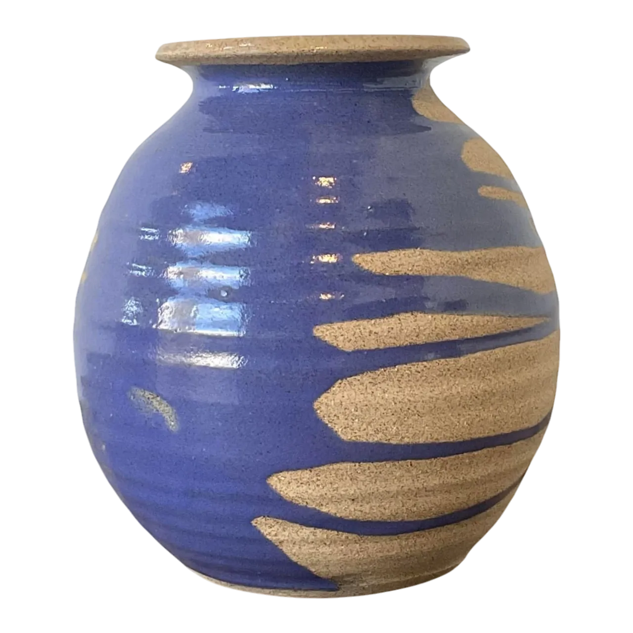 Vintage Original Studio Pottery Drip Glaze Vase - Stoneware, 4W x 5.5H