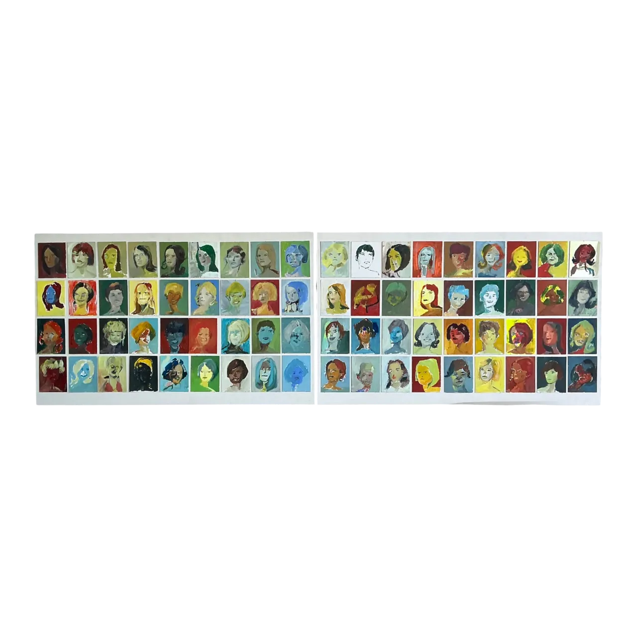 Vintage Original “Yearbook” Portrait Panels - Set Of 2