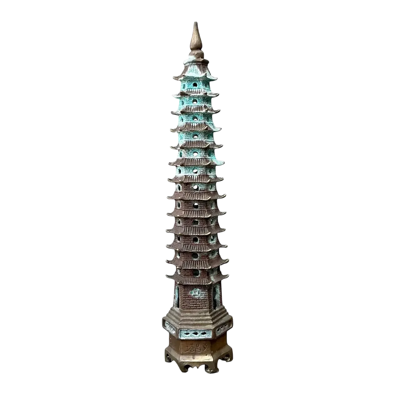 Vintage Patinated Brass Pagoda
