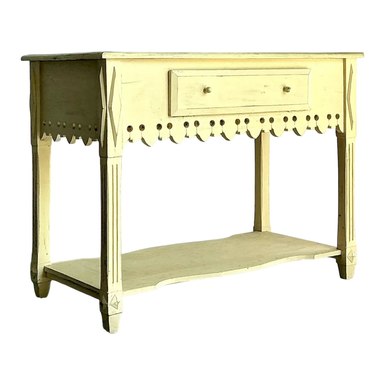 Vintage Patinated Gingerbread Wood Sideboard