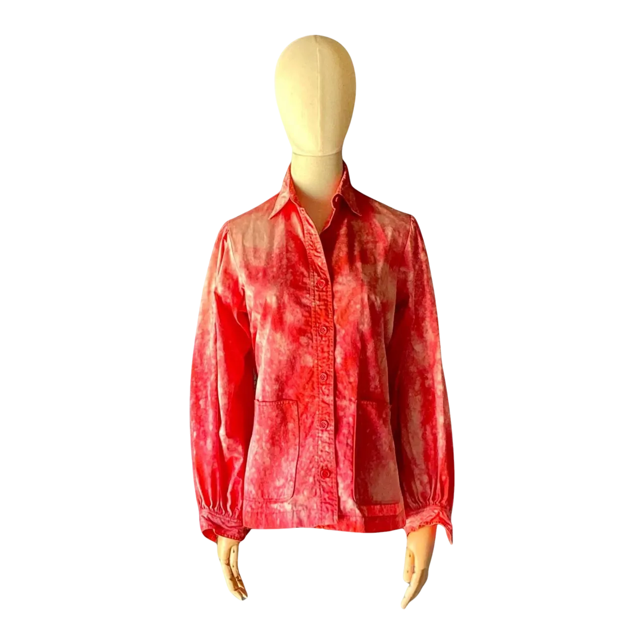 Vintage Red Tie-Dyed Saint Laurent Button Down Shirt
