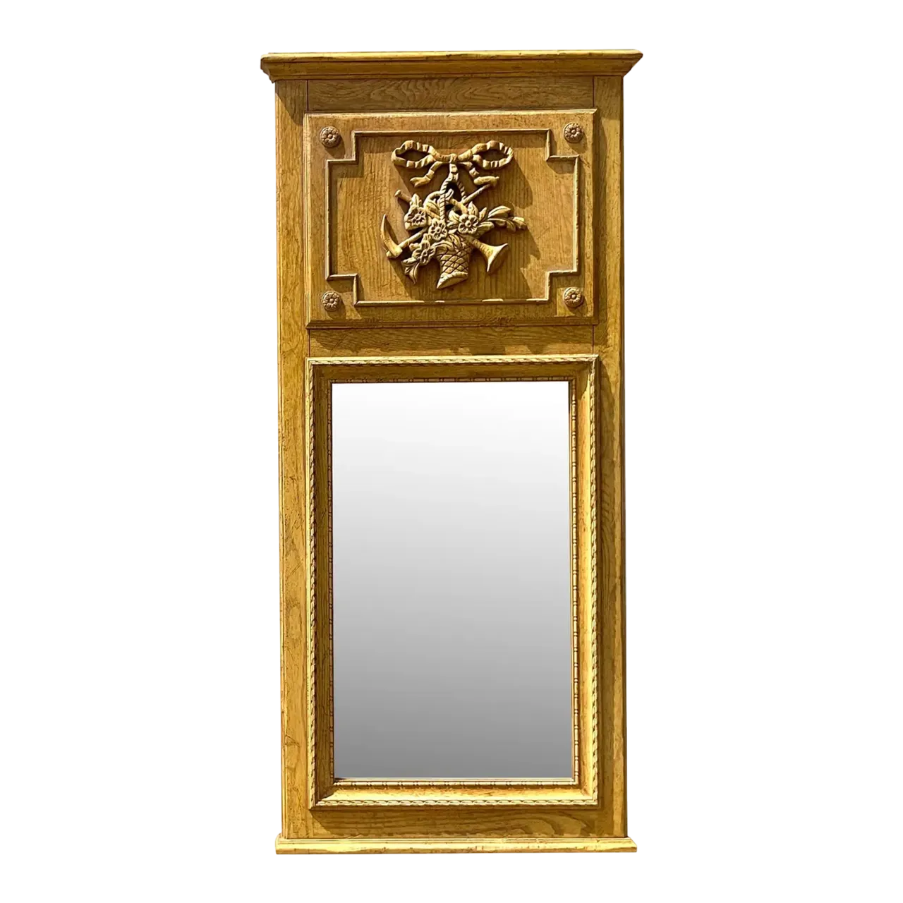 Vintage Regency Baker Trumeau Mirror