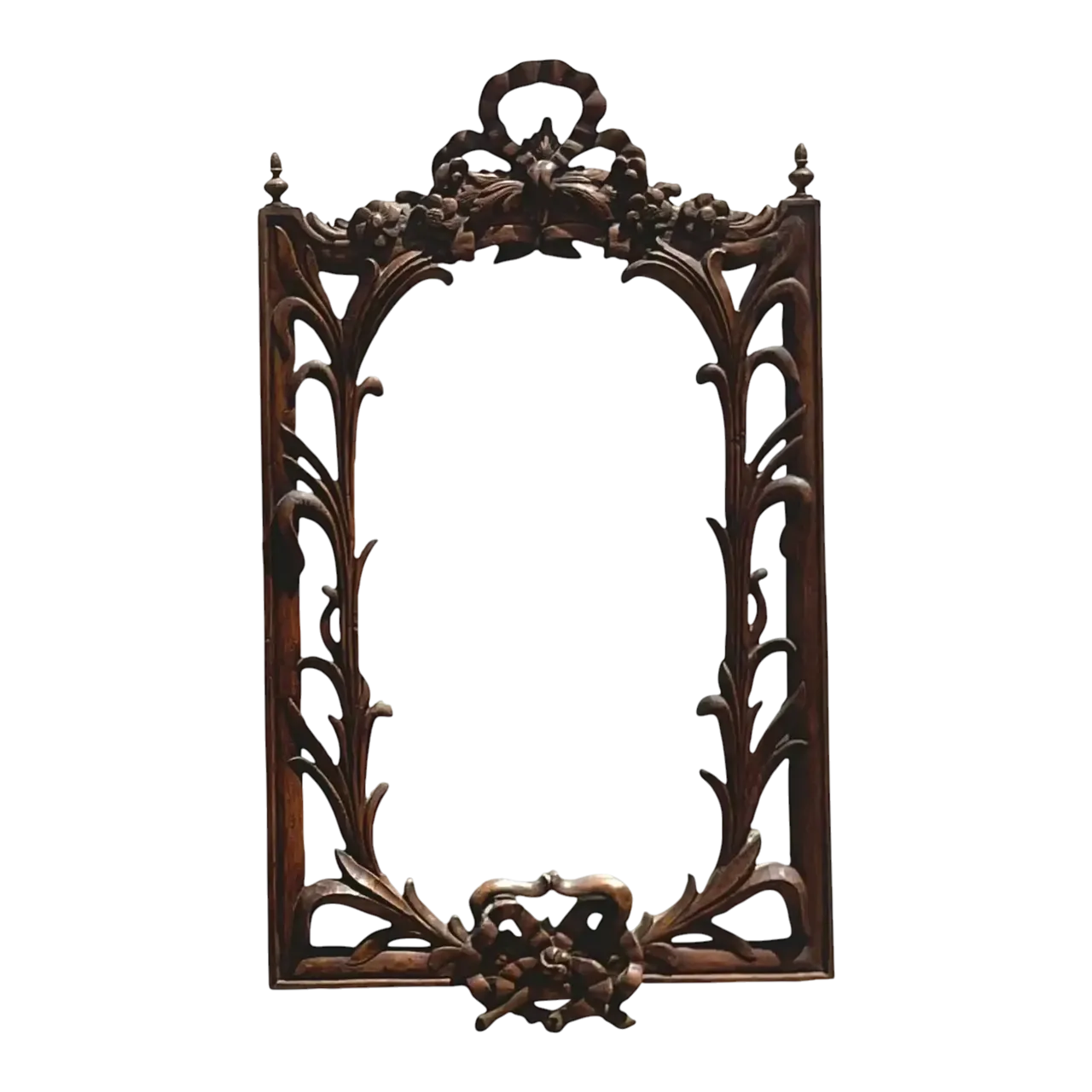 Vintage Regency Carved Bow and Lily Mirror