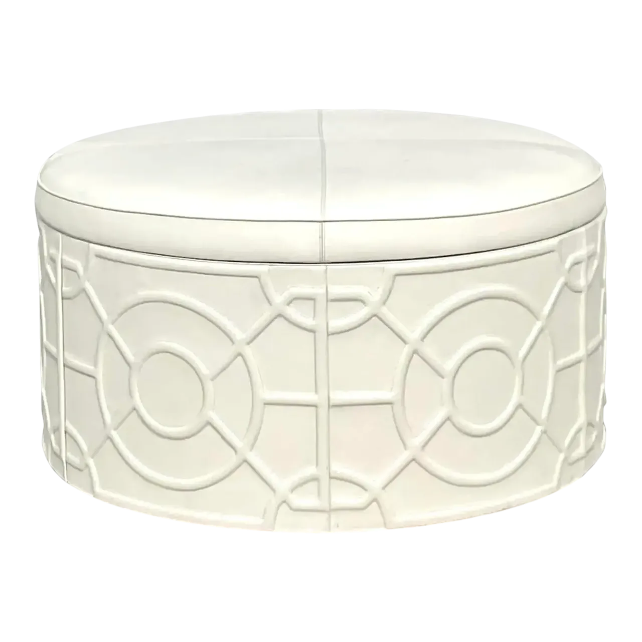 Vintage Regency Currey and Co “Alisa” Leather Storage Ottoman