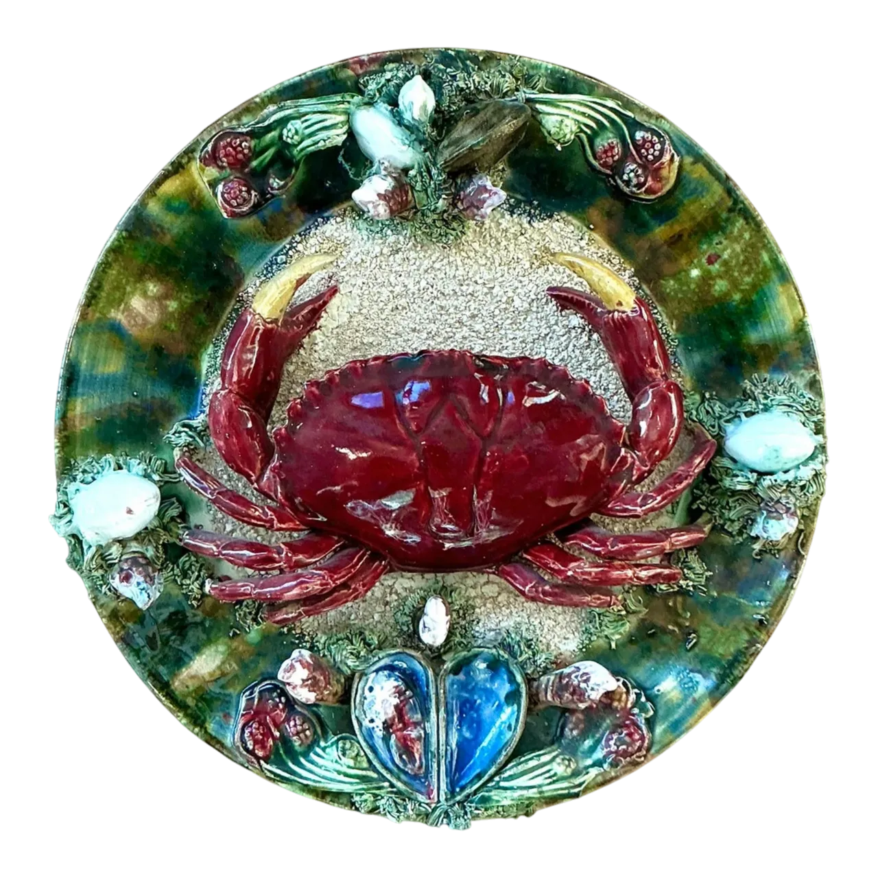 Vintage Regency French Majolica Crab Plate