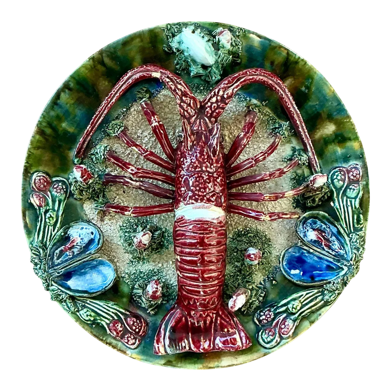Vintage Regency French Majolica Lobster Plate