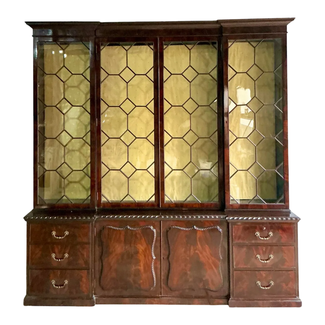 Vintage Regency George III Mahogany Breakfront