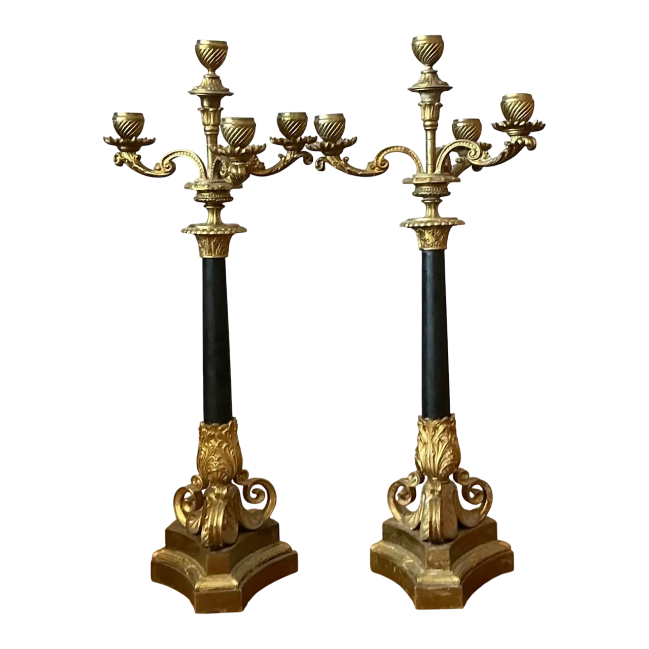 Vintage Regency Gilt Candelabras - Set of 2