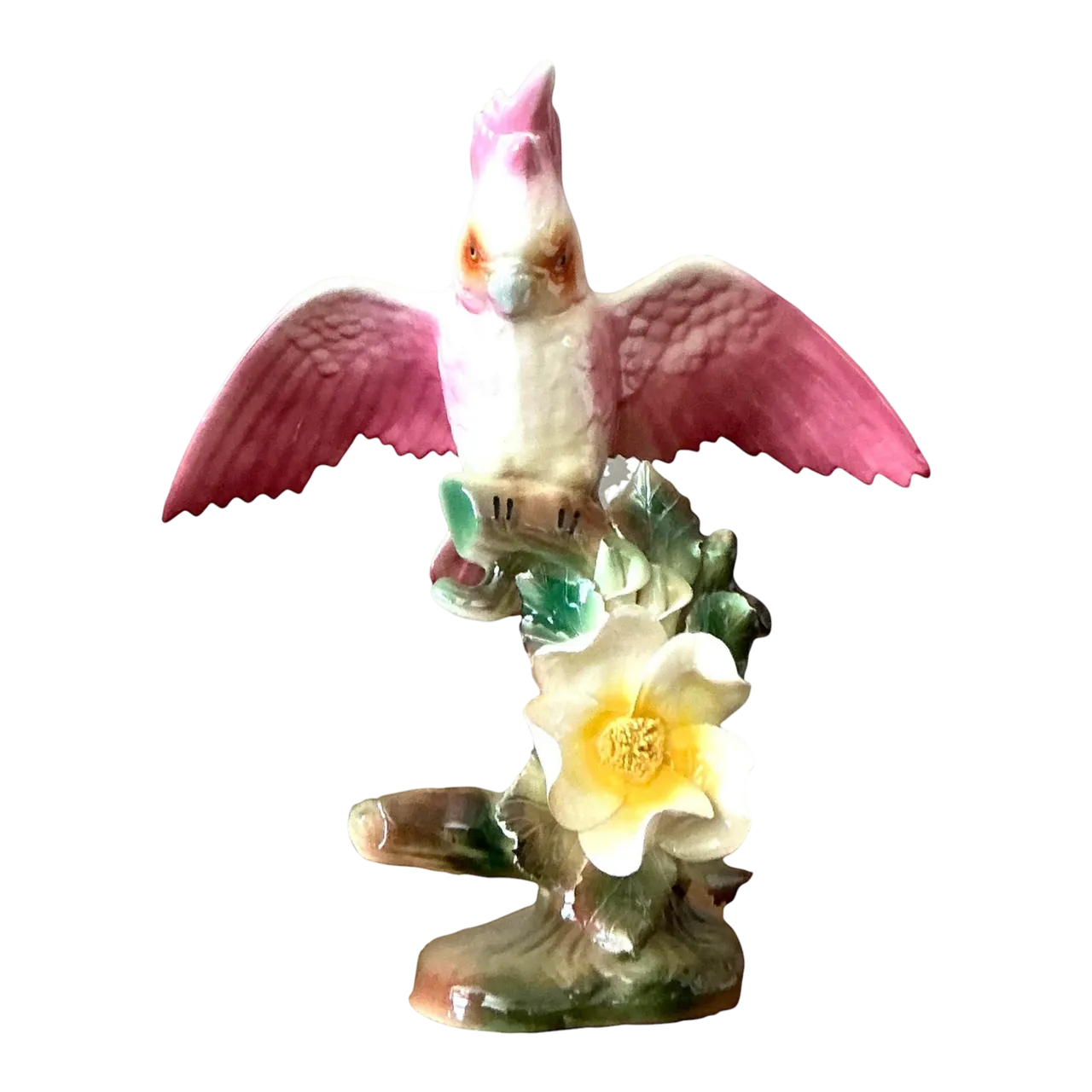 Vintage Regency Glazed Ceramic Bird - Ceramic, 10W x 11.25H