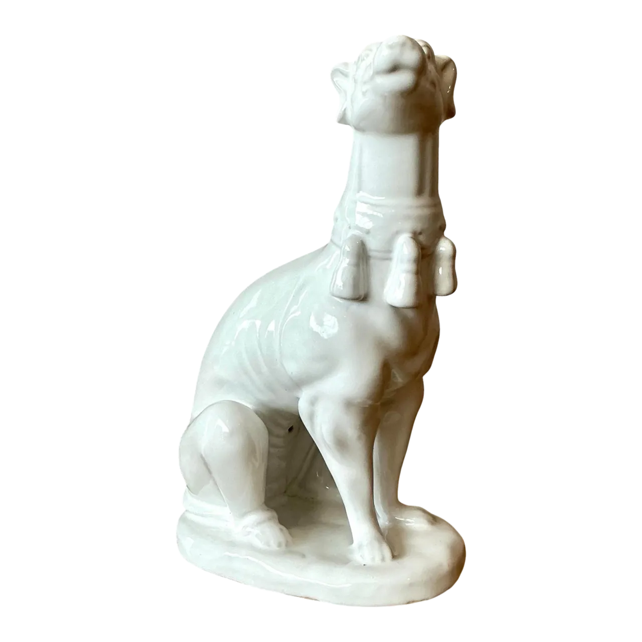 Vintage Regency Glazed Ceramic Dog