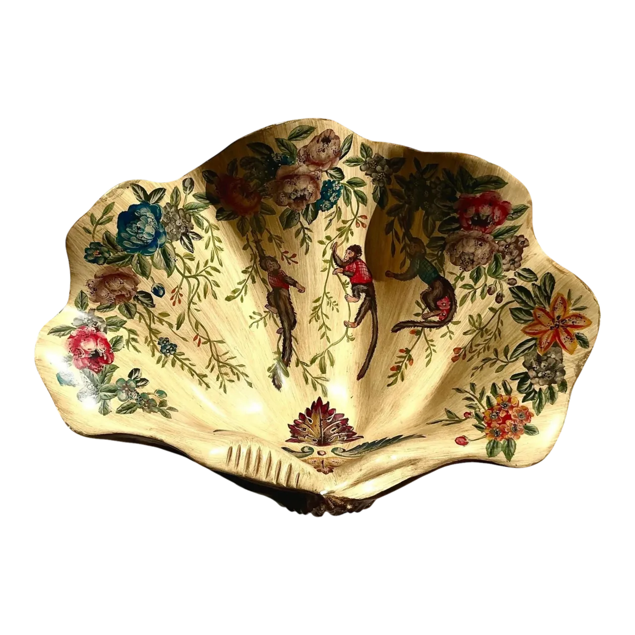 Vintage Regency Hand Painted Faux Clam Shell