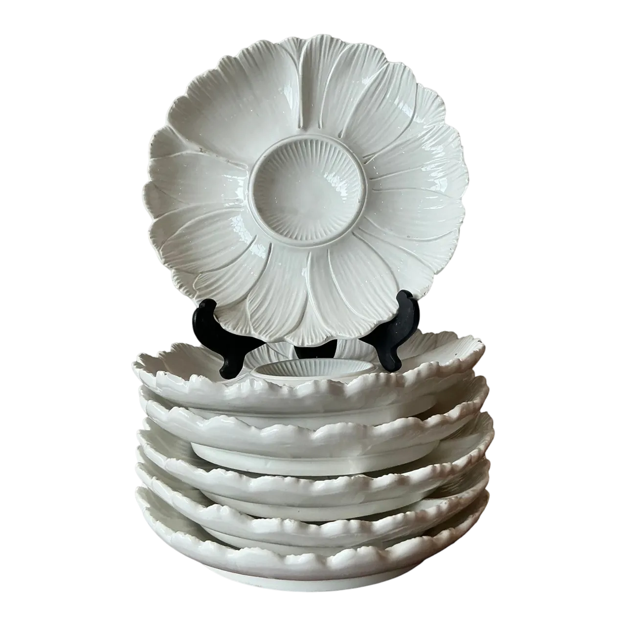 Vintage Regency Italian Glazed Ceramic Luncheon Plates - Set of 6