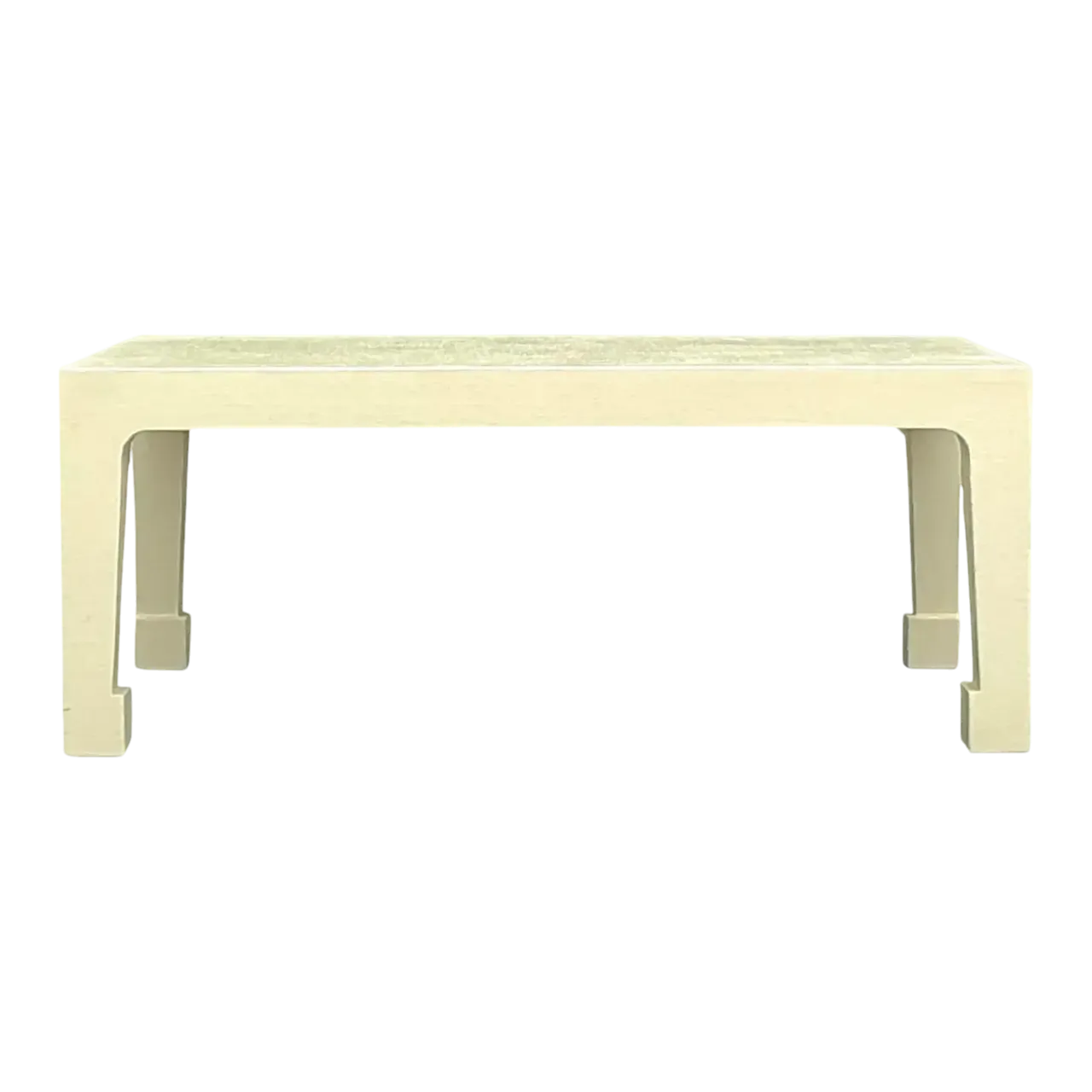 Vintage Regency Linen Wrapped Coffee Table After Harrison Van Horn
