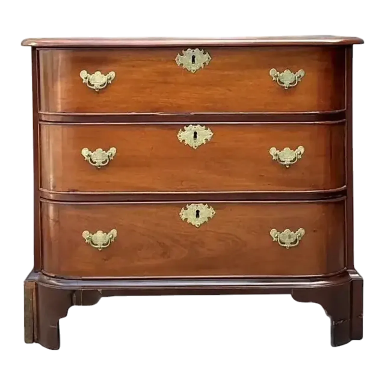 Vintage Regency Mahogany Bow Front Chest of Drawers