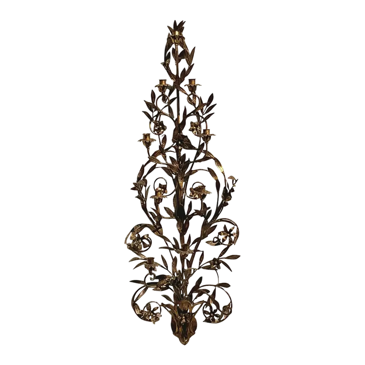 Vintage Regency Maitland Smith Gilt Wall Candle Sconce