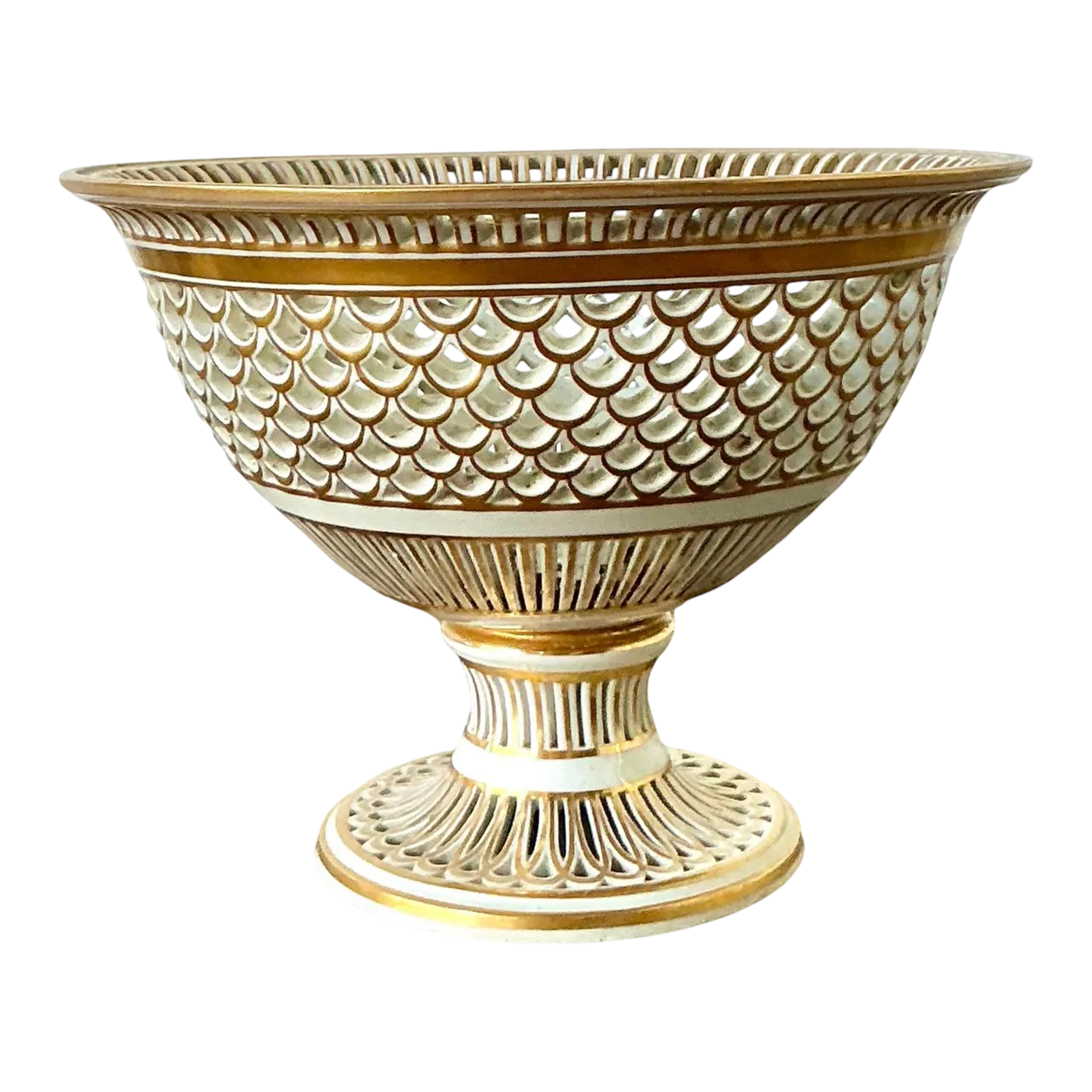Vintage Regency Pierced Porcelain Bowl