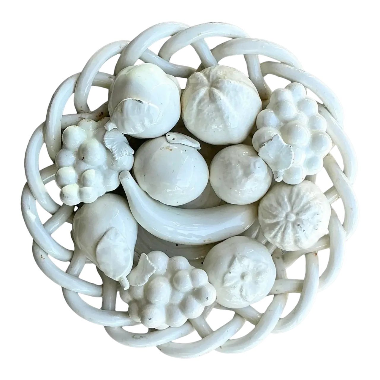 Vintage Regency Spanish Glazed Ceramic Fruit Bowl