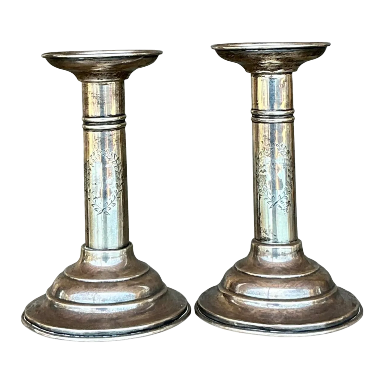 Vintage Regency Sterling Candlesticks - Set of 2