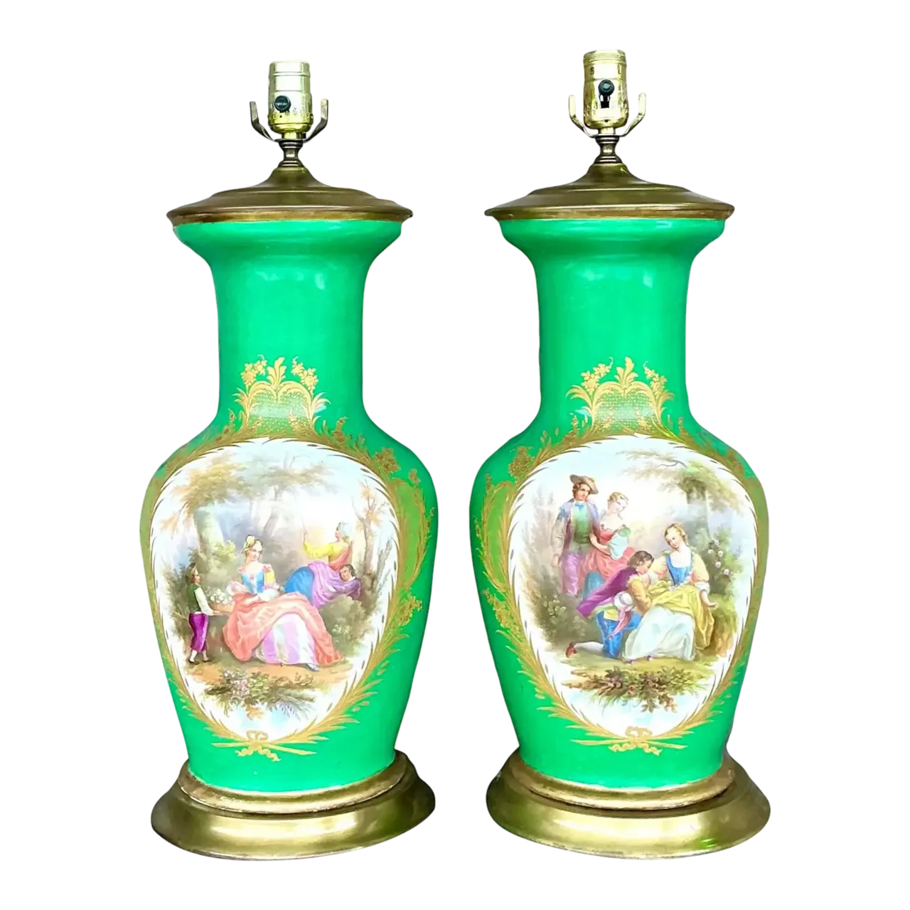 Vintage Regency Stiffel Figurative Lamps - a Pair