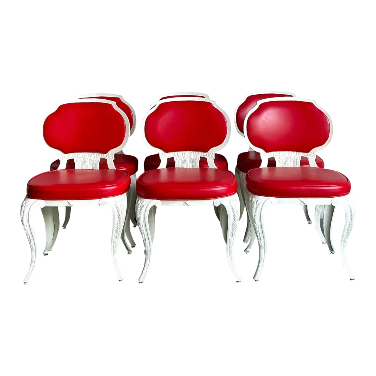 Vintage Regency Venemen Cast Aluminum Dining Chairs - Set of 6