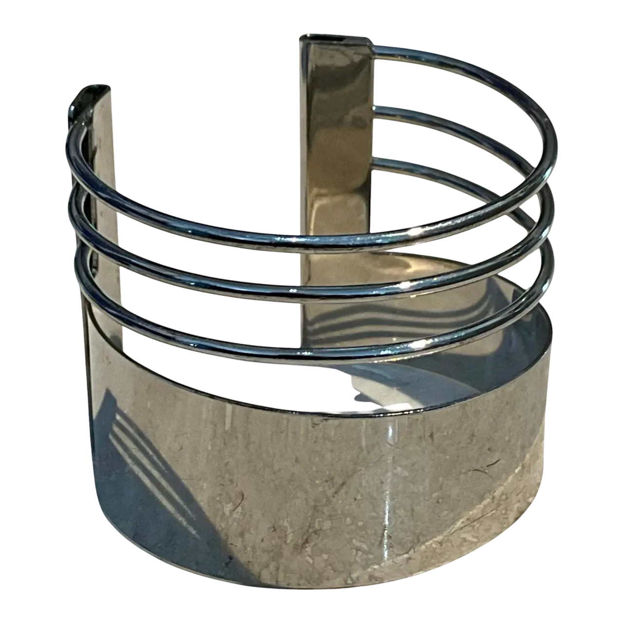 Vintage Silver Minimalist Adjustable Cuff Bracelet